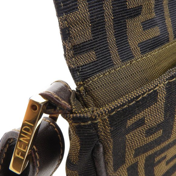 FENDI Zucca pattern shoulder bag canvas x leather brown FF - Picture 8 of 10